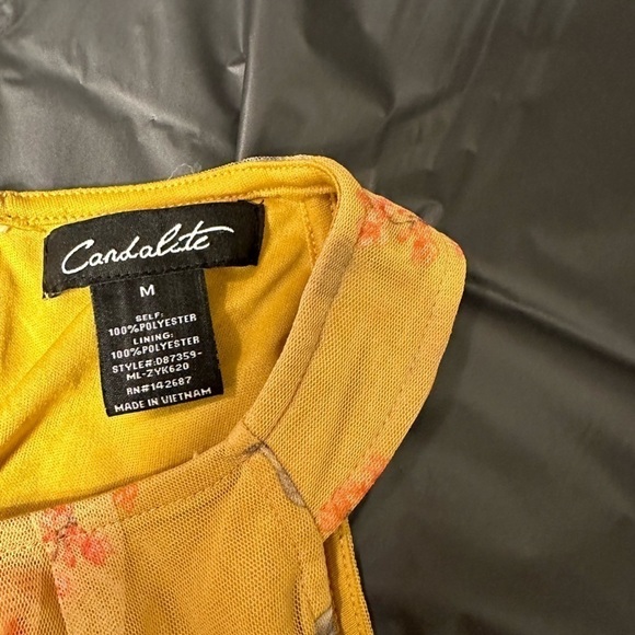 Candalite Yellow Floral Long Dress, Size Medium - Picture 15 of 16